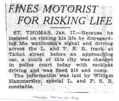 Fines Motorist for Risking Life